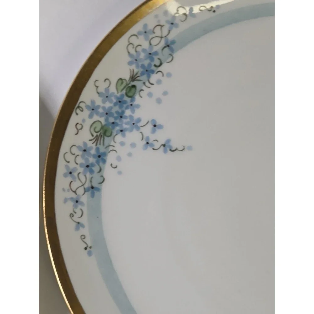 Set Of 4 Antique KPM Salad Plates Hand Painted 8